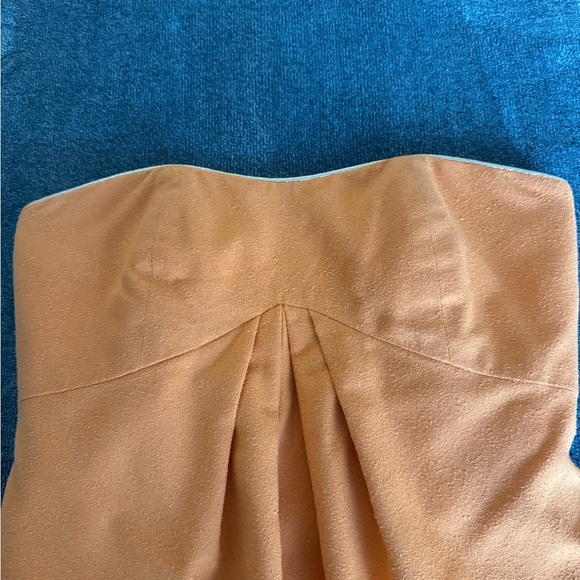 Miguelina Strapless Mini Silk Dress XS Orange Gold Party Going Out Wedding - Picture 11 of 12